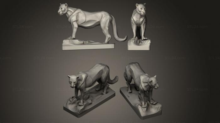 Figurines lions tigers sphinxes (Leopard, STKL_0135) 3D models for cnc